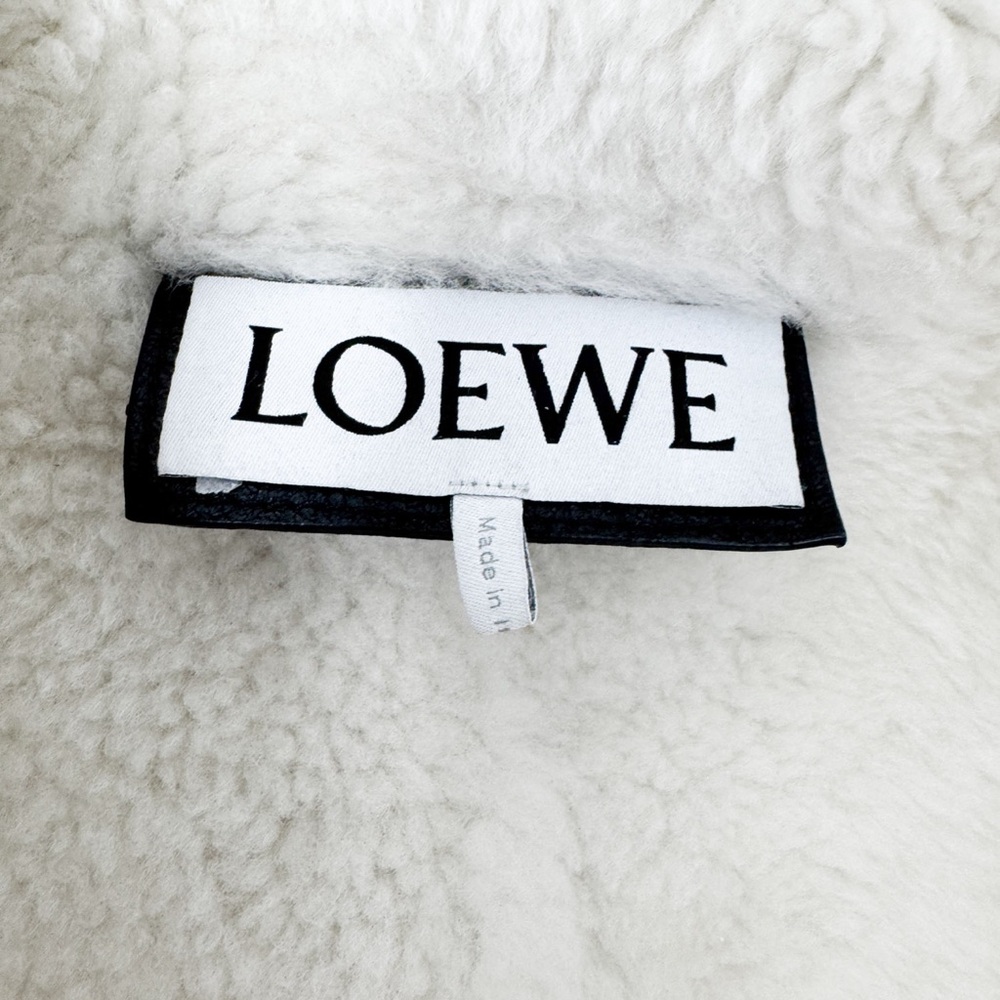 Loewe Black and White Shearling Leather Jacket - Picture 6 of 12